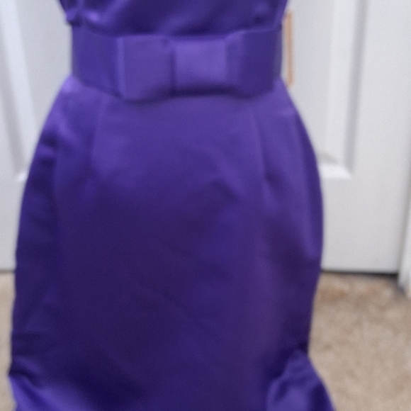 NWT Nue By Designer Shani Plum Satin Sleeveless Formal Dress  Size 10 - Picture 3 of 16